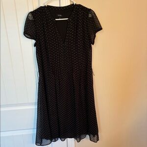 Black polkadot dress
